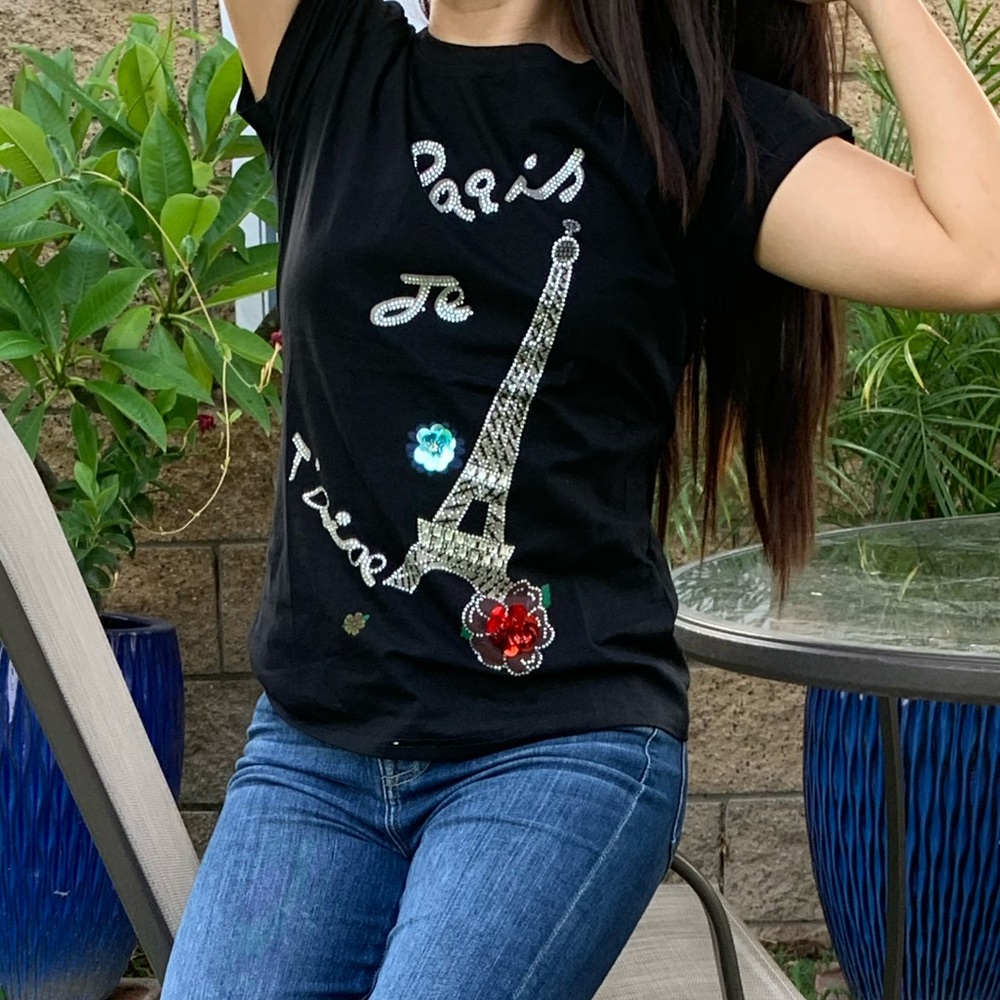 Paris, I love you bling shirt
